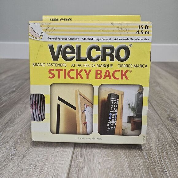 Velcro Sticky Back General Purpose Hook And Loop Fastner 15ft Black Roll - Picture 1 of 4